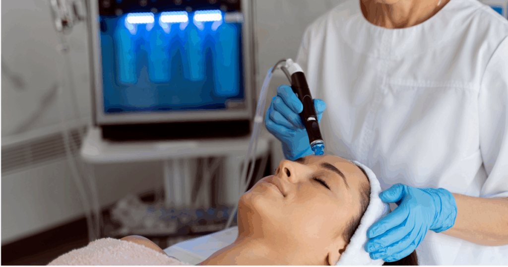 Smiling woman with glowing skin after a Chic la Vie Medical Spa treatment in Las Vegas, showing healthy, radiant results from prep, expert skincare and aftercare.